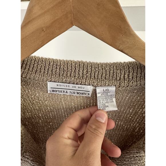 Vintage 90s Carolyn Taylor Knit Cardigan Sweater L - Picture 3 of 4